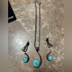 Jay King DTR Sterling Silver & Turquoise Necklace and earrings set